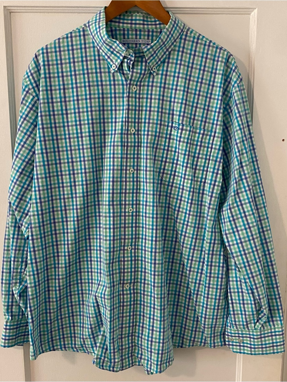 Southern Tide Men's 2XL Long Sleeve Plaid Button Down Shirt